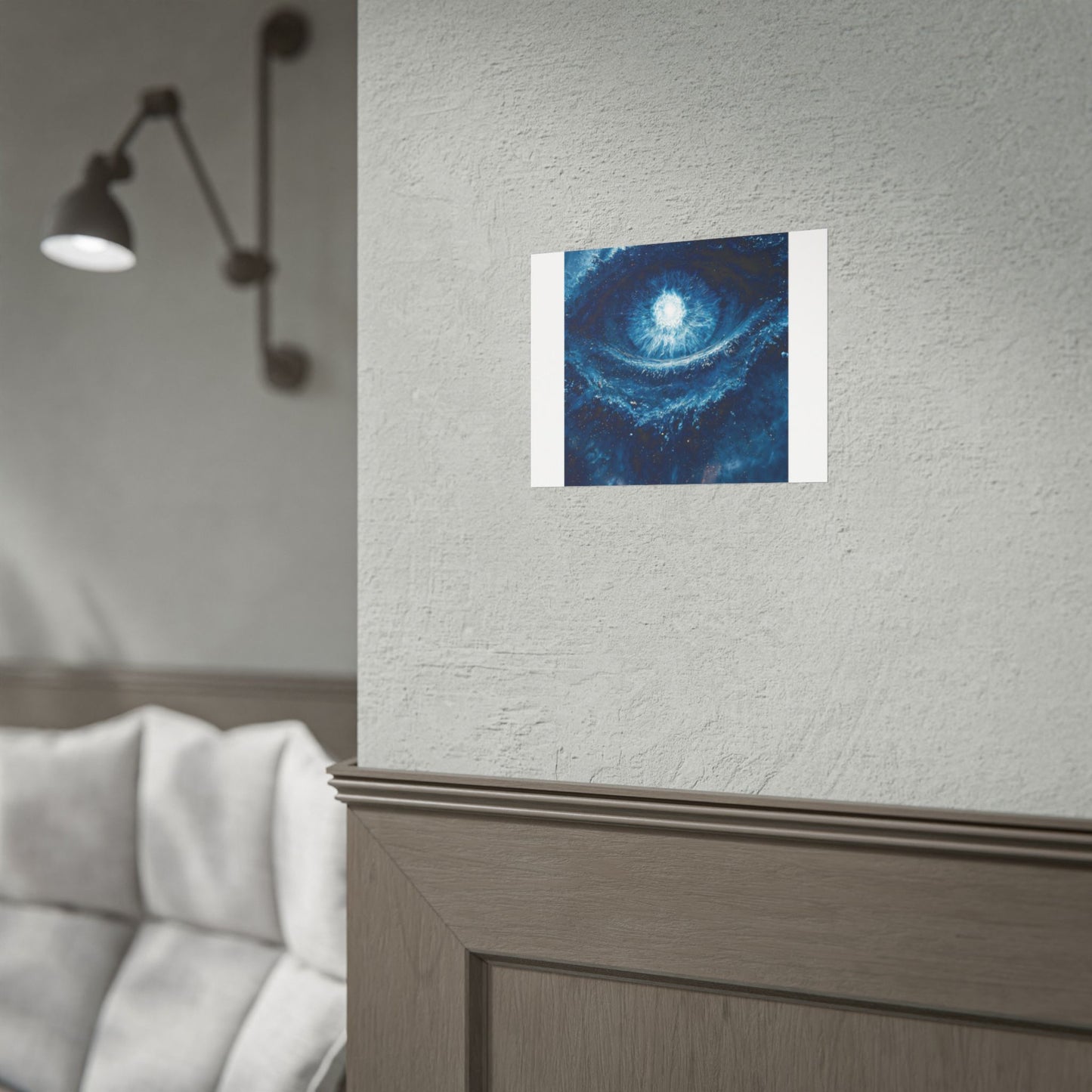 Cosmic Eye Poster — Surreal Blue Galaxy Wall Art (Rolled Poster)