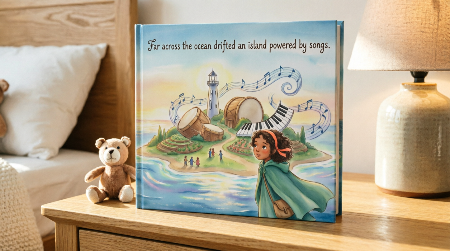 The Island That Floated on Music — Hardcover Children's Photo Book