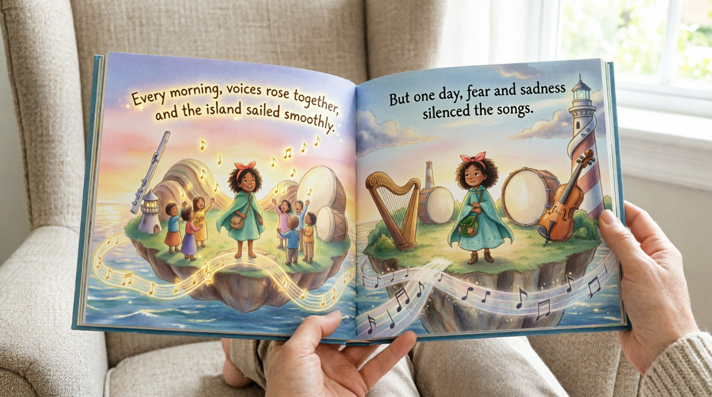 The Island That Floated on Music — Hardcover Children's Photo Book