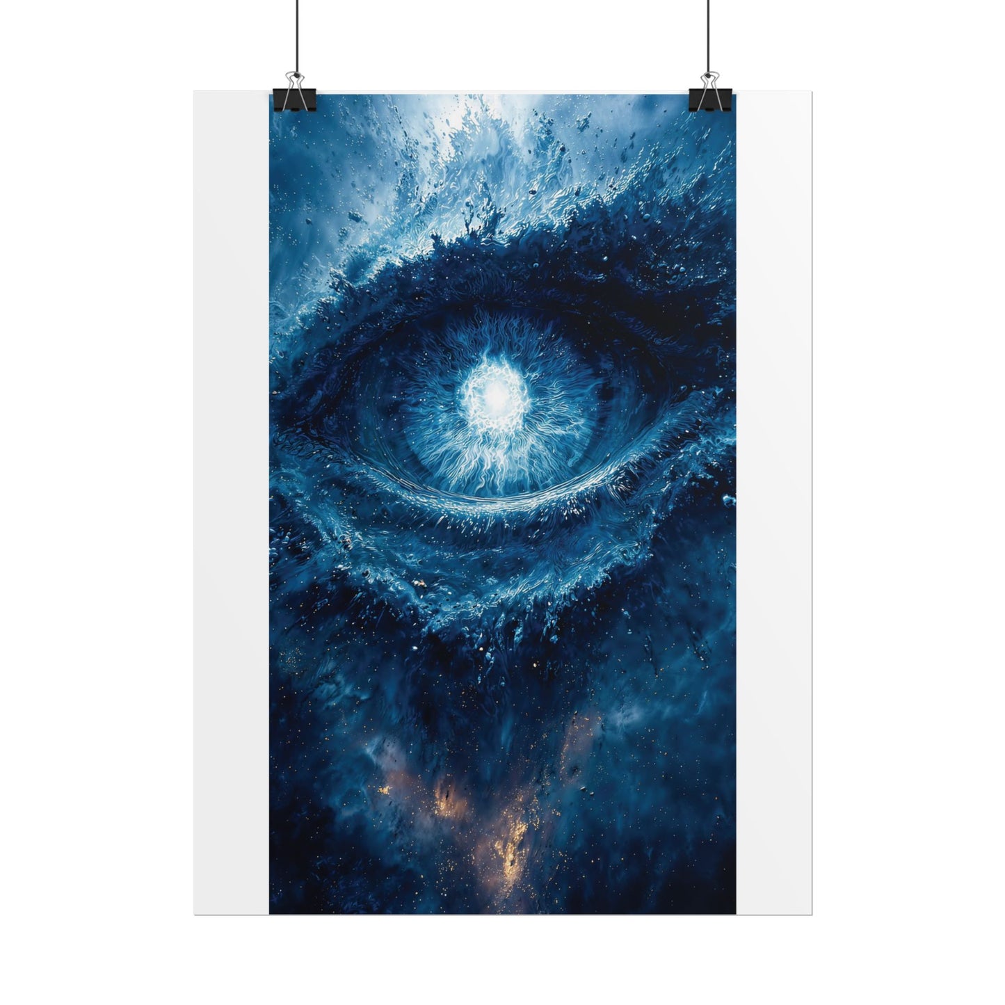 Cosmic Eye Poster — Surreal Blue Galaxy Wall Art (Rolled Poster)