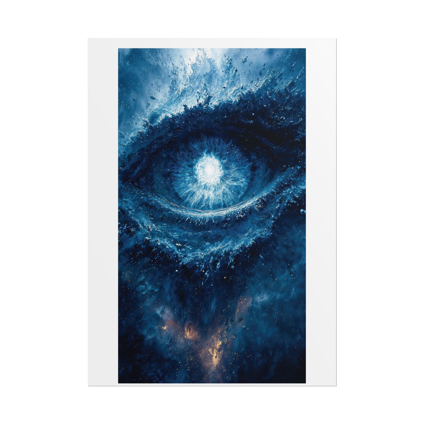 Cosmic Eye Poster — Surreal Blue Galaxy Wall Art (Rolled Poster)