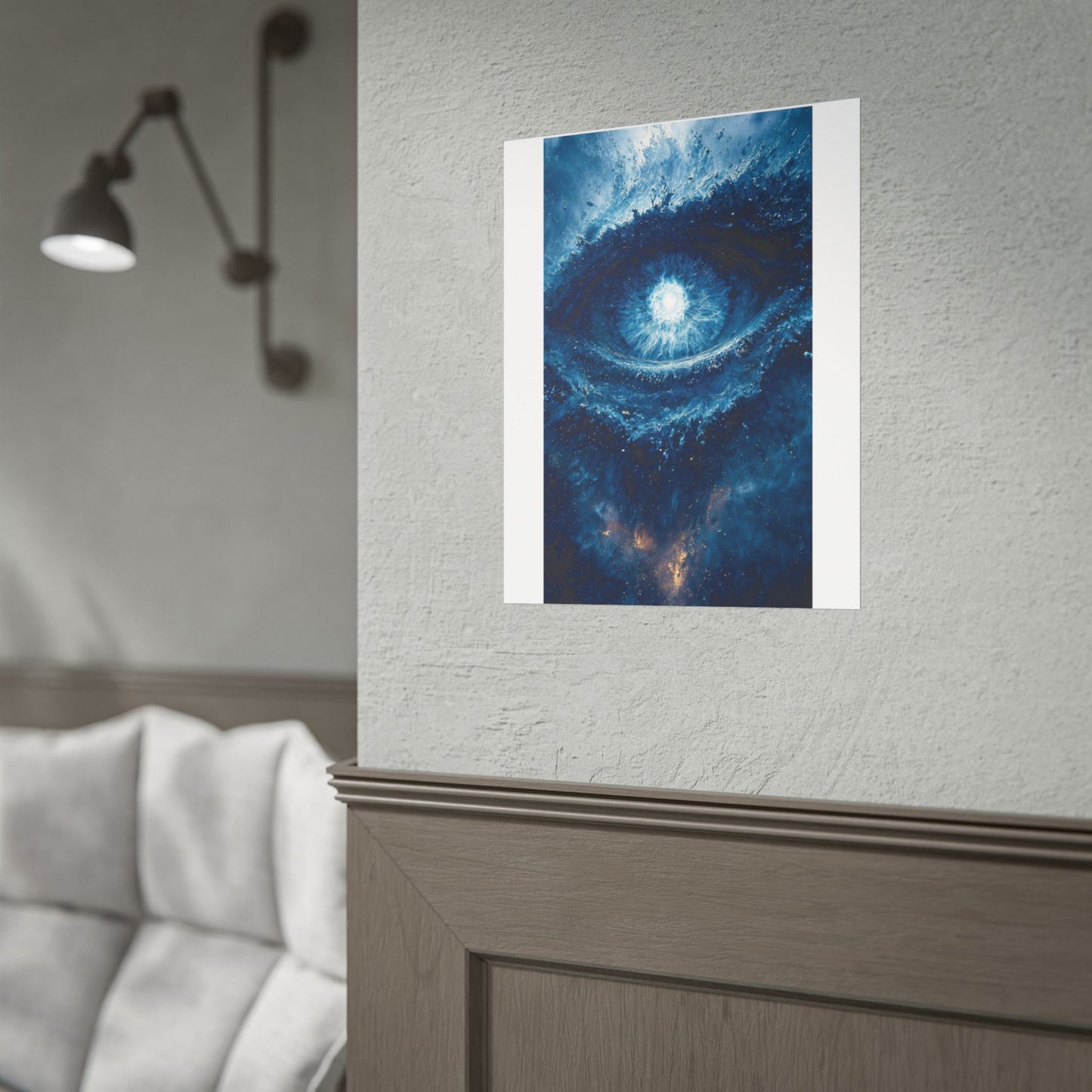 Cosmic Eye Poster — Surreal Blue Galaxy Wall Art (Rolled Poster)