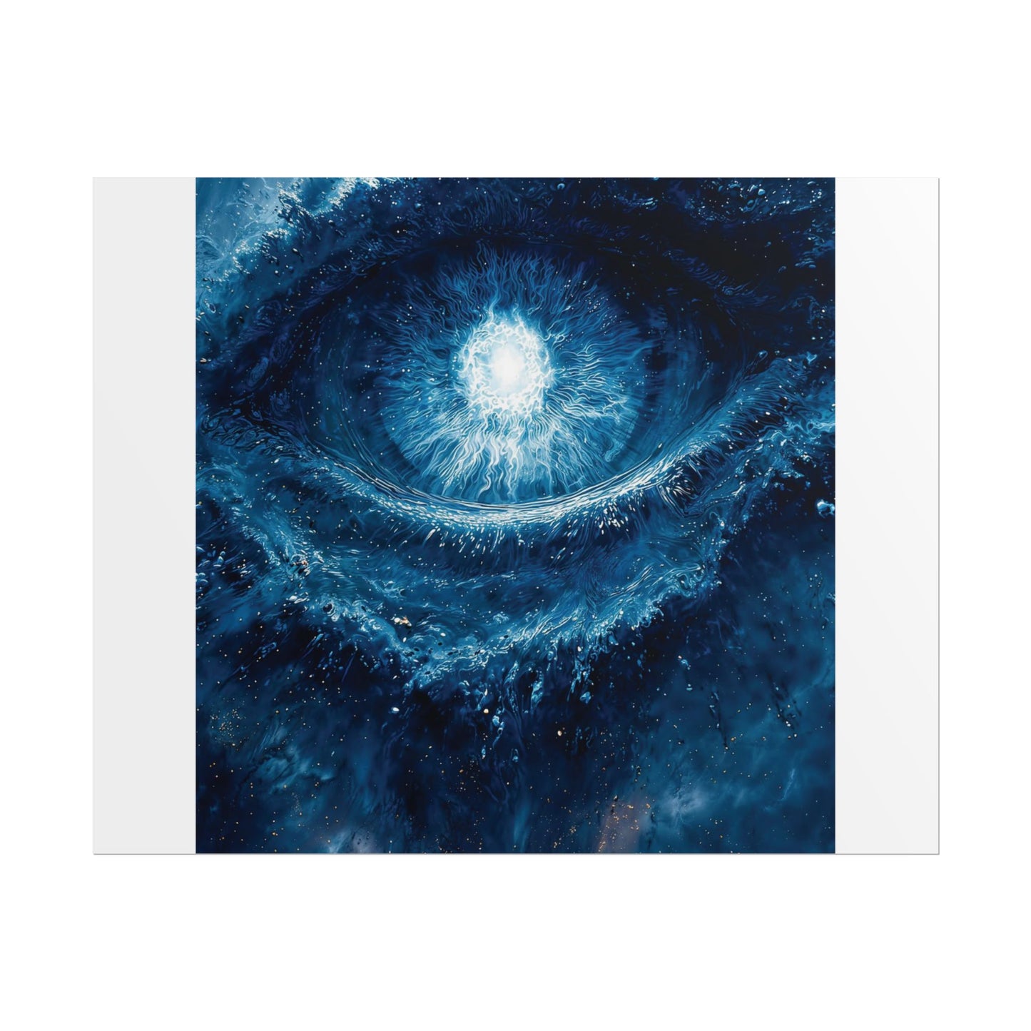 Cosmic Eye Poster — Surreal Blue Galaxy Wall Art (Rolled Poster)