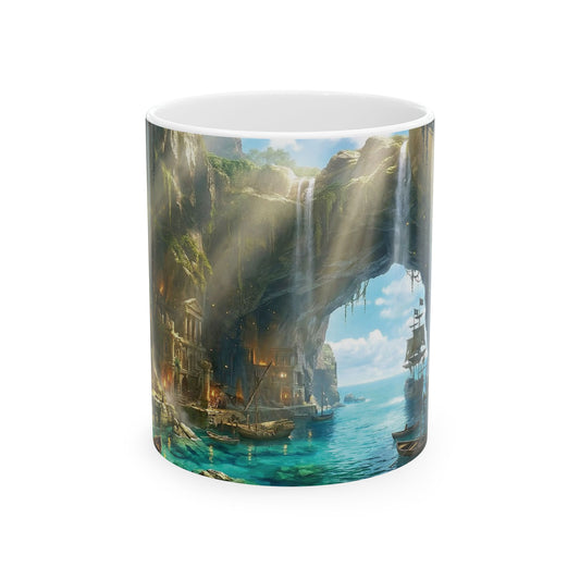 Pirate Cove Ceramic Mug – Ocean Cave Harbor Art (11oz/15oz)