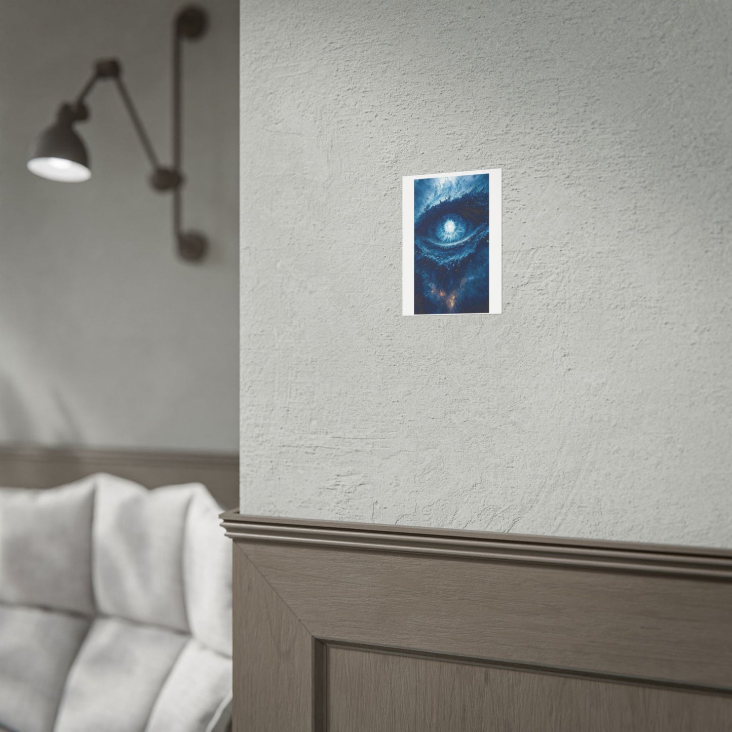 Cosmic Eye Poster — Surreal Blue Galaxy Wall Art (Rolled Poster)