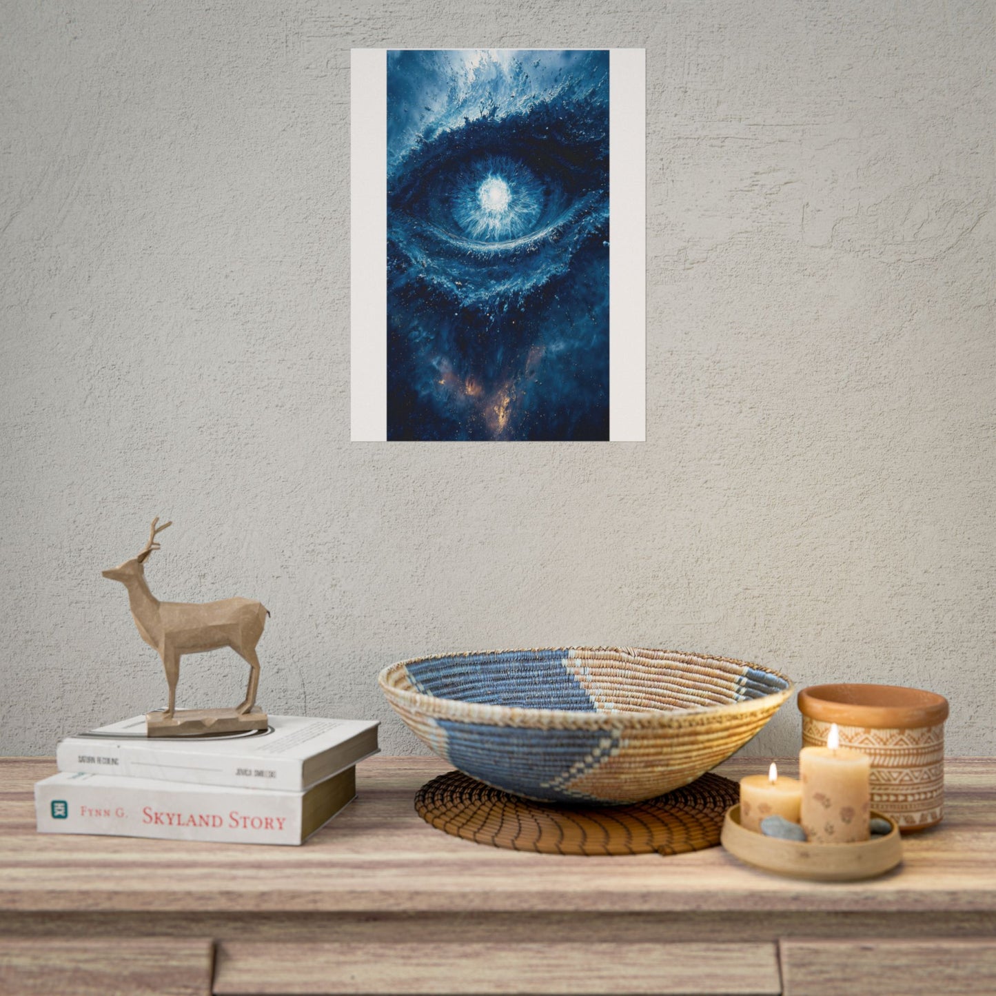 Cosmic Eye Poster — Surreal Blue Galaxy Wall Art (Rolled Poster)