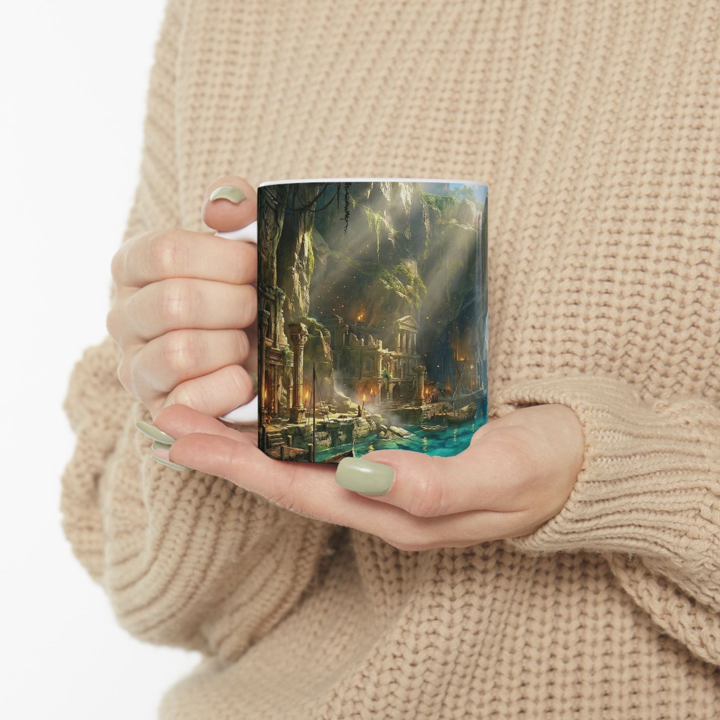 Pirate Cove Ceramic Mug – Ocean Cave Harbor Art (11oz/15oz)