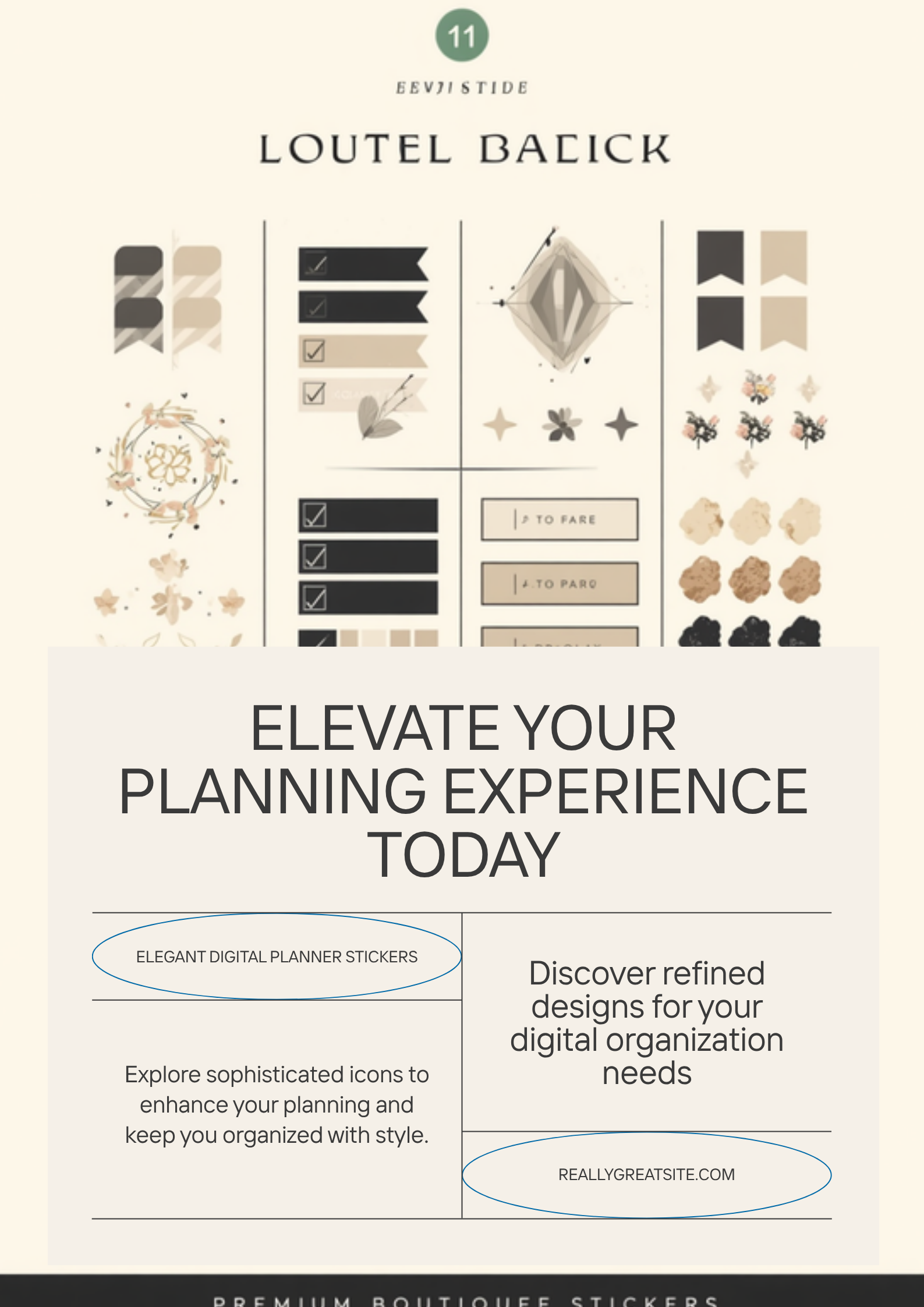 Luxury digital planner sticker sheet